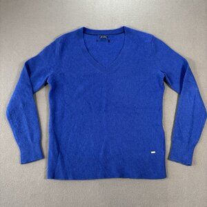 Tommy Hilfiger‎ 100% Cashmere Sweater Womens Royal Blue V-Neck Soft Knit Quality